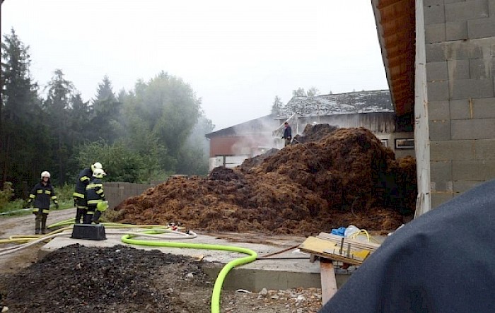 Brand eines Misthaufens