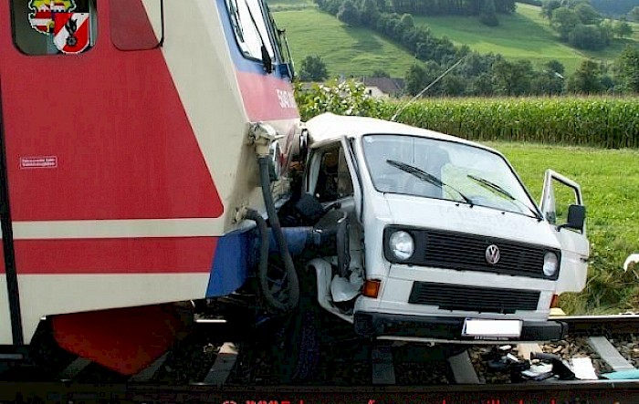 Verkehrsunfall - Zug gegen Pkw